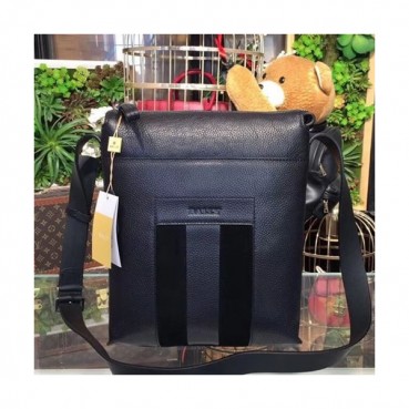 Bally 2019 Leather Shoulder Bag,27cm  - 발리 2019 레더 남성용 숄더백 BALB0022,27cm,블랙
