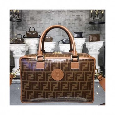 Fendi 2019 Boston Small Tote Shoulder Bag,31cm - 펜디 2019 여성용 보스턴 스몰 토트 숄더백 FENB0407,31CM,브라운+카멜