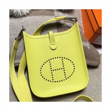 Hermes Evelyne Epsom Leather Mini Shoulder Bag,17cm - 에르메스 에블린 엡송 레더 여성용 미니 숄더백 HERB0727,17cm,옐로우