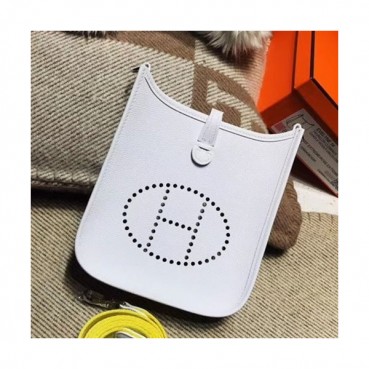 Hermes Evelyne Epsom Leather Mini Shoulder Bag,17cm - 에르메스 에블린 엡송 레더 여성용 미니 숄더백 HERB0726,17cm,화이트