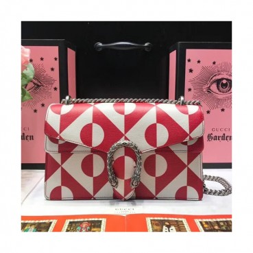 Gucci 2019 GG Dionysus Leather Shoulder Bag ,28CM - 구찌 2019 GG 디오니소스 레더 여성용 숄더백 GUB0635 ,28cm,레드