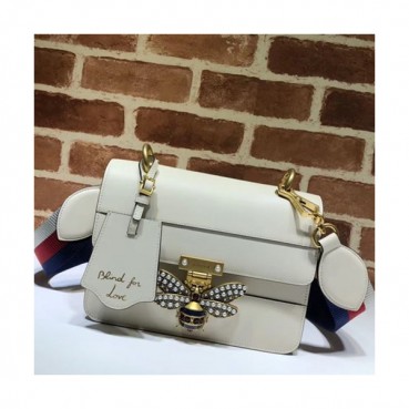 Gucci Queen Margaret Leather Shoulder Bag,25CM - 구찌 퀸 마가렛 레더 숄더백 476542,GUB0606,25cm,화이트