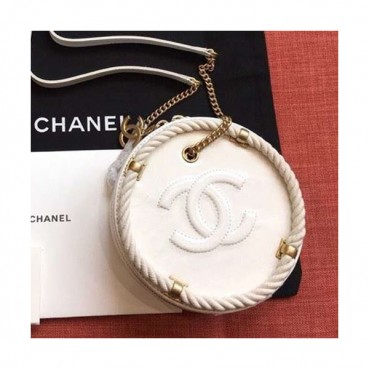 Chanel 2019 Small Round Chain Shoulder Bag  ,15CM - 샤넬 2019 스몰 라운드 체인 숄더백  CHAB0697,15CM,화이트
