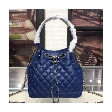 Chanel 2019 Women Leather Chain Bucket Tote Shoulder Bag ,22CM - 샤넬 2019 여성용 레더 체인 버킷 토트 숄더백,CHAB0685,22CM,블루