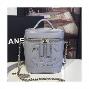 Chanel 2019 Vintage Leather Women Bucket Tote Shoulder Bag ,17CM - 샤넬 2019 빈티지 레더 여성용 버킷 토트 숄더백,CHAB0681,17CM,그레이
