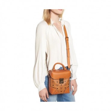 MCM 2019 Berlin Visetos Tote Shoulder Bag,19cm - 엠씨엠 2019 여성용 베를린 비세토스 토트 숄더백 MCMB0298, 19cm,브라운