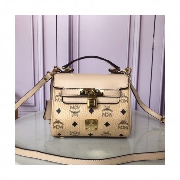 MCM Visetos Tote Shoulder Bag,18.5cm - 엠씨엠 여성용 비세토스 토트 숄더백 MCMB0277, 18.5cm,베이지