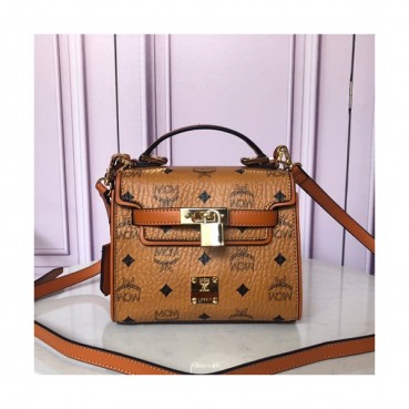 MCM Visetos Tote Shoulder Bag,18.5cm - 엠씨엠 여성용 비세토스 토트 숄더백 MCMB0276, 18.5cm,브라운