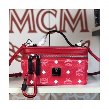 MCM 2019 Visetos Tote Shoulder Bag,20cm - 엠씨엠 2019 여성용 비세토스 토트 숄더백 MCMB0274, 20cm,레드