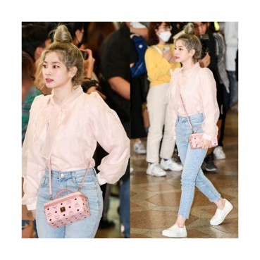 MCM 2019 Visetos Tote Shoulder Bag,20cm - 엠씨엠 2019 여성용 비세토스 토트 숄더백 MCMB0273, 20cm,핑크 
