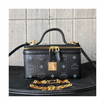 MCM 2019 Visetos Tote Shoulder Bag,20cm - 엠씨엠 2019 여성용 비세토스 토트 숄더백 MCMB0271, 20cm,블랙