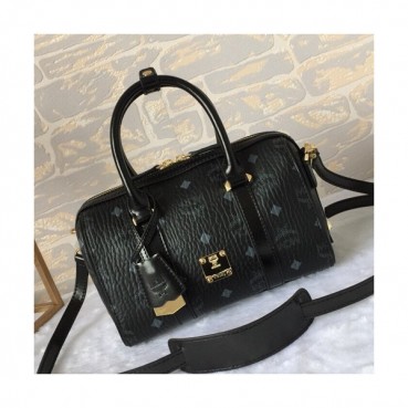 MCM 2019 Visetos Tote Shoulder Bag,23cm - 엠씨엠 2019 여성용 비세토스 토트 숄더백 MCMB0252, 23cm,블랙