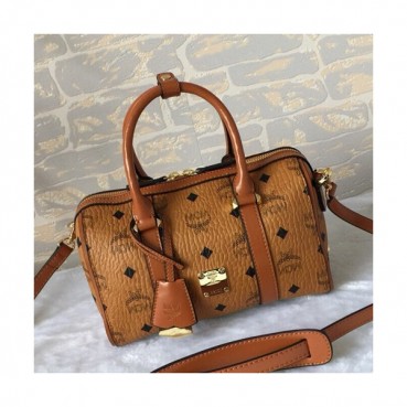 MCM 2019 Visetos Tote Shoulder Bag,23cm - 엠씨엠 2019 여성용 비세토스 토트 숄더백 MCMB0251, 23cm,브라운