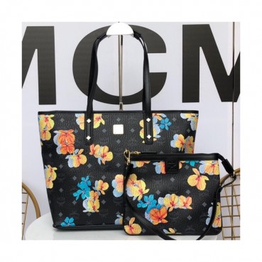 MCM Essential Visetos Tote Shoulder Bag,35cm - 엠씨엠 여성용 에센셜 비세토스 토트 숄더백 MCMB0247, 35cm,블랙