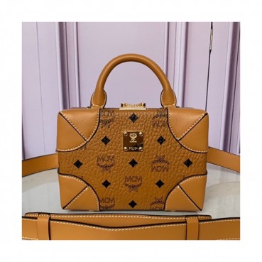 MCM 2019 Berlin Tote Shoulder Bag,19cm - 엠씨엠 2019 여성용 베를린 토트 숄더백 MCMB0214, 19cm,브라운