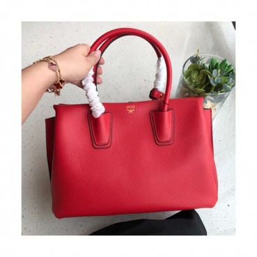 MCM 2019 Milla Leather Tote Shoulder Bag,31cm - 엠씨엠 2019 여성용 밀라 레더 토트 숄더백 MCMB0210, 31cm,레드