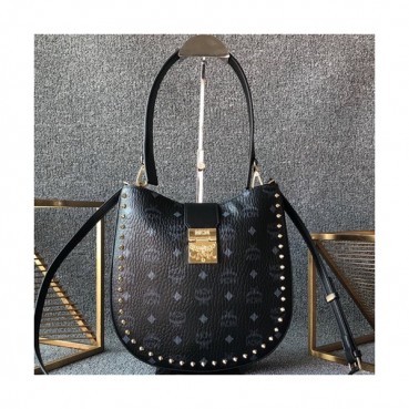MCM 2019 Patricia Visetos Tote Shoulder Bag,26cm - 엠씨엠 2019 패트리샤 비세토스 여성용 토트 숄더백 MCMB0149, 26cm,블랙