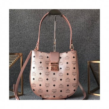 MCM 2019 Patricia Visetos Tote Shoulder Bag,26cm - 엠씨엠 2019 패트리샤 비세토스 여성용 토트 숄더백 MCMB0148, 26cm,로즈골드