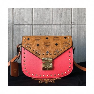 MCM 2019 Visetos Shoulder Bag,20cm - 엠씨엠 2019 비세토스 여성용 숄더백 MCMB0140, 20cm,브라운+핑크