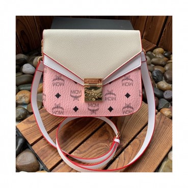 MCM 2019 Patricia Visetos Shoulder Bag,21cm - 엠씨엠 2019 패트리샤 비세토스 여성용 숄더백 MCMB0139, 21cm,베이지+핑크