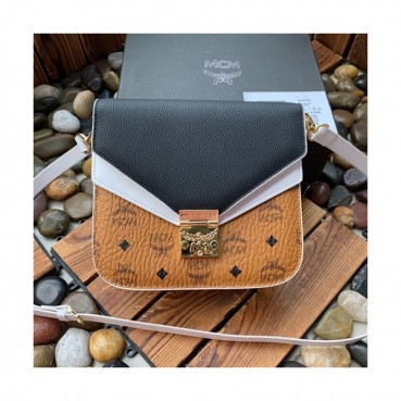 MCM 2019 Patricia Visetos Shoulder Bag,21cm - 엠씨엠 2019 패트리샤 비세토스 여성용 숄더백 MCMB0136, 21cm,블랙+브라운