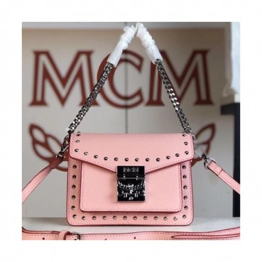 MCM Patricia Leather Shoulder Bag,18cm - 엠씨엠 패트리샤 레더 여성용 숄더백 MCMB0131, 18cm,핑크