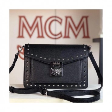 MCM Patricia Leather Shoulder Bag,22.5cm - 엠씨엠 패트리샤 레더 여성용 숄더백 MCMB0129, 22.5cm,블랙