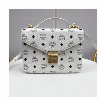 MCM 2019 Patricia Visetos Tote Shoulder Bag,25cm - 엠씨엠 2019 패트리샤 비세토스 여성용 토트 숄더백 MCMB0124, 25cm,화이트