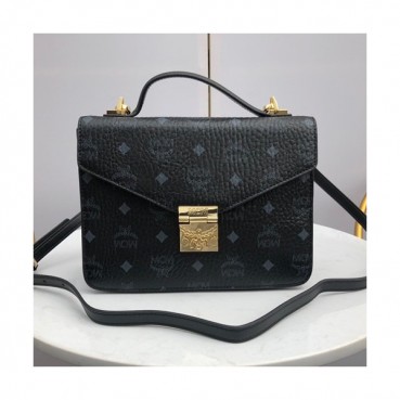 MCM 2019 Patricia Visetos Tote Shoulder Bag,25cm - 엠씨엠 2019 패트리샤 비세토스 여성용 토트 숄더백 MCMB0123, 25cm,블랙