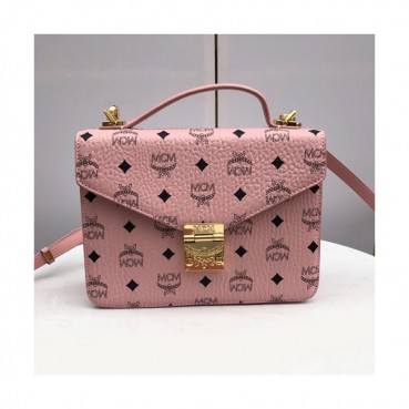 MCM 2019 Patricia Visetos Tote Shoulder Bag,25cm - 엠씨엠 2019 패트리샤 비세토스 여성용 토트 숄더백 MCMB0122, 25cm,핑크
