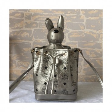 MCM 2019 Visetos Leather Shoulder Bag,18cm - 엠씨엠 2019 여성용 비세토스 레더 숄더백 MCMB0111, 18cm,실버