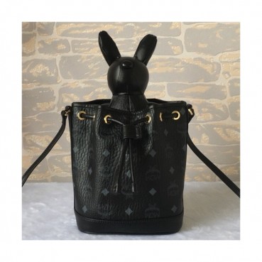 MCM 2019 Visetos Leather Shoulder Bag,18cm - 엠씨엠 2019 여성용 비세토스 레더 숄더백 MCMB0110, 18cm,블랙