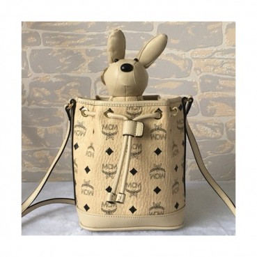 MCM 2019 Visetos Leather Shoulder Bag,18cm - 엠씨엠 2019 여성용 비세토스 레더 숄더백 MCMB0108, 18cm,베이지