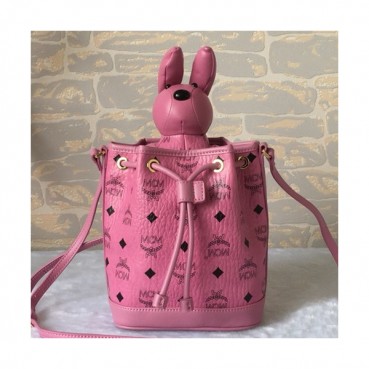 MCM 2019 Visetos Leather Shoulder Bag,18cm - 엠씨엠 2019 여성용 비세토스 레더 숄더백 MCMB0107, 18cm,핑크