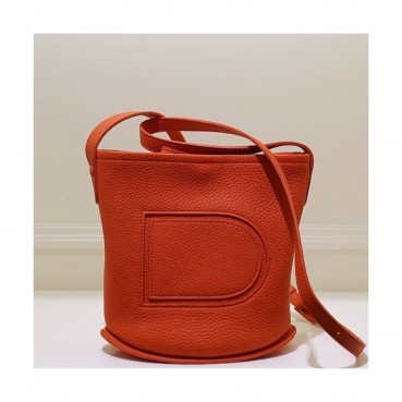Delvaux 2019 Pin Leather Shoulder Bag,20CM - 델보 2019 핀 레더 숄더백,DVB0271 .20CM,오렌지