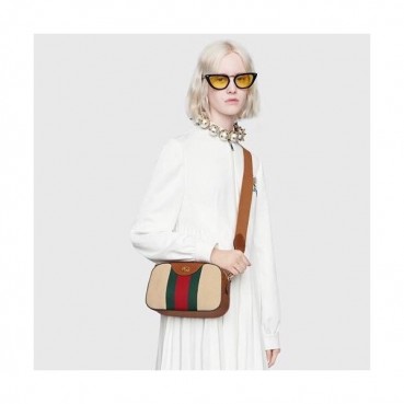 [빈티지]Gucci 2019 Ophidia Canvas Shoulder Bag ,24.5CM - 구찌 2019 오피디아 캔버스 숄더백 ,575073,GUB0577,24.5CM,베이지+브라운
