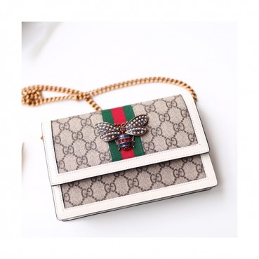 Gucci 2019 Queen Margaret WOC Chain Shoulder Bag,20CM - 구찌 2019 퀸 마가렛 WOC 체인 숄더백 476079,GUB0570,20cm,화이트
