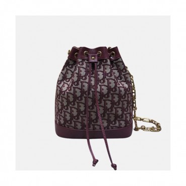 Dior 2019 Oblique Bucket Chain Shoulder Bag,25CM - 디올 2019 오블리크 여성용 버킷 체인 숄더백  DIOB0212,25CM,레드