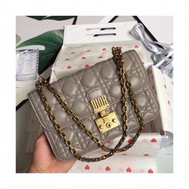 Dior 2019 Addict Leather Chain Shoulder Bag ,24CM - 디올 2019 어딕트 여성용 레더 체인 숄더백 DIOB0194,24cm,그레이