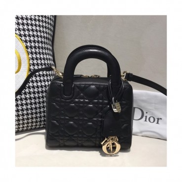 Dior 2019 Leather Tote Shoulder Bag ,19.5CM - 디올 2019 여성용 레더 토트 숄더백 DIOB0189,19.5cm,블랙