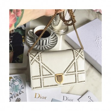 Dior 2019 Dior Rama Leather Chain Shoulder Bag ,19CM - 디올 2019 디올라마 레더 여성용 체인 숄더백 DIOB0170,19cm,화이트