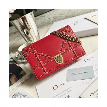 Dior 2019 Dior Rama Leather Chain Shoulder Bag ,19CM - 디올 2019 디올라마 레더 여성용 체인 숄더백 DIOB0169,19cm,레드