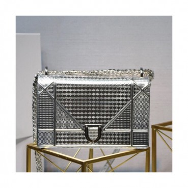 Dior 2019 Dior Rama Leather Chain Shoulder Bag ,25CM - 디올 2019 디올라마 레더 여성용 체인 숄더백 DIOB0164,25cm,실버
