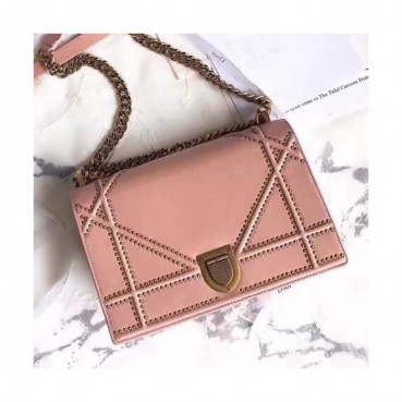 Dior 2019 Dior Rama Leather Chain Shoulder Bag ,25CM - 디올 2019 디올라마 레더 여성용 체인 숄더백 DIOB0160,25cm,핑크