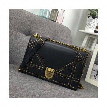 Dior 2019 Dior Rama Leather Chain Shoulder Bag ,25CM - 디올 2019 디올라마 레더 여성용 체인 숄더백 DIOB0158,25cm,블랙
