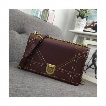 Dior 2019 Dior Rama Leather Chain Shoulder Bag ,25CM - 디올 2019 디올라마 레더 여성용 체인 숄더백 DIOB0157,25cm,와인