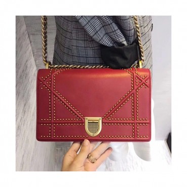 Dior 2019 Dior Rama Leather Chain Shoulder Bag ,25CM - 디올 2019 디올라마 레더 여성용 체인 숄더백,DIOB0155,25CM,레드