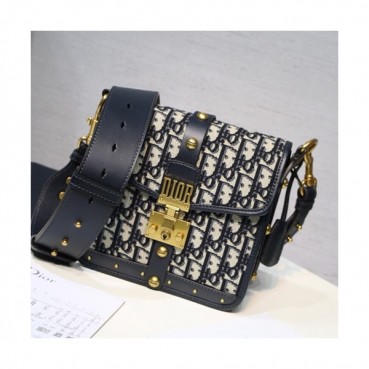 Dior 2019 Canvas Shoulder Bag ,19.5CM - 디올 2019 캔버스 남여공용 숄더백,DIOB0135,19.5CM,네이비