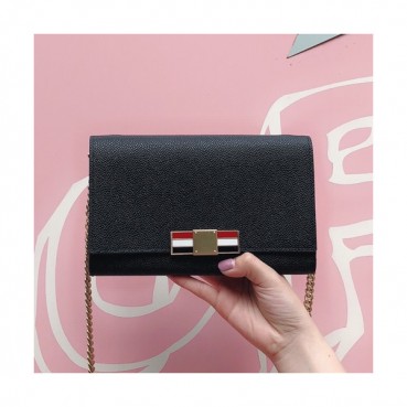 Thom Browne 2019 Leather Chain Shoulder Bag ,19cm - 톰브라운 2019  레더 여성용 체인 숄더백 THOB0065,19cm,블랙