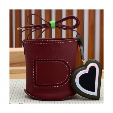 Delvaux 2019 Pin Leather Shoulder Bag- 델보 2019 핀 레더 숄더백,DVB0269 .와인